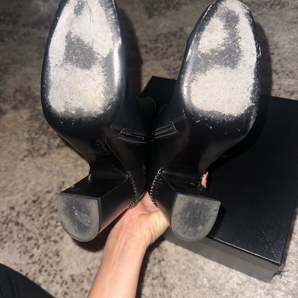 Authentic Chanel Leather Ankle Boots - Picture 5 of 7